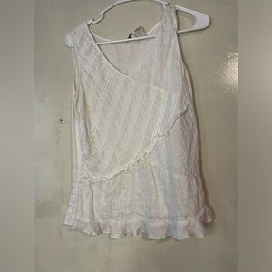 J.Jill 100% linen ruffle tank size M cottage core farm